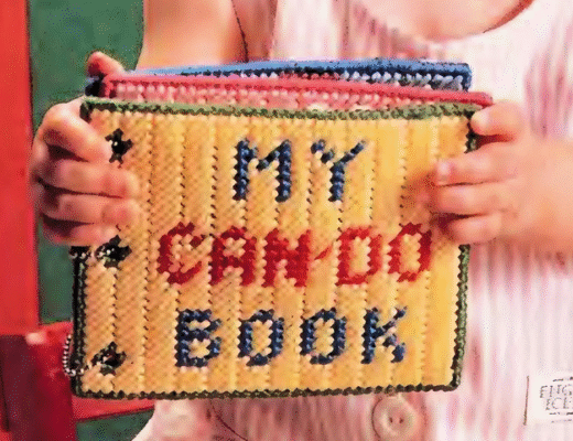 Toddler book in plastic canvas