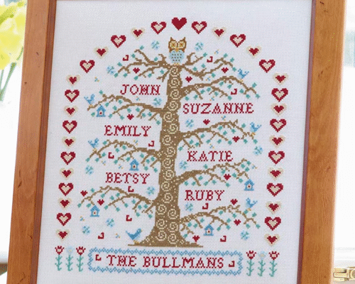 family tree cross stitch pattern