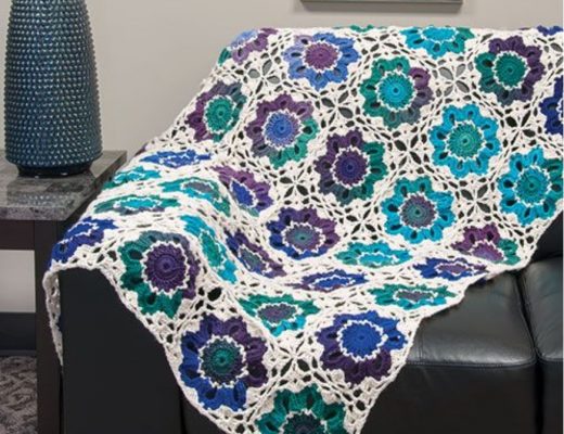 Crochet Painted Daises Throw Pattern