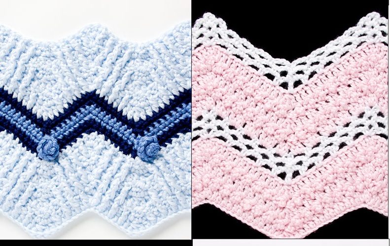 Crochet Ripple stitch afghan pattern