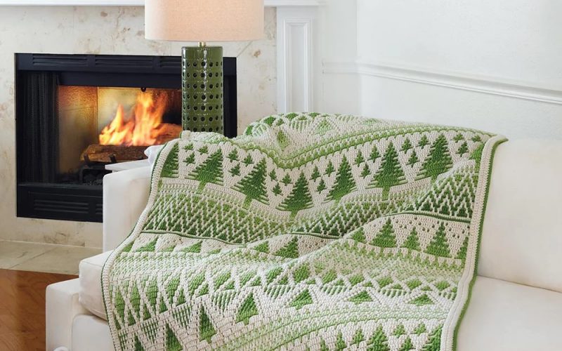 This stunning mosaic afghan brings a touch of the outdoors in.