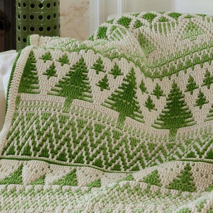 This stunning mosaic afghan brings a touch of the outdoors in.