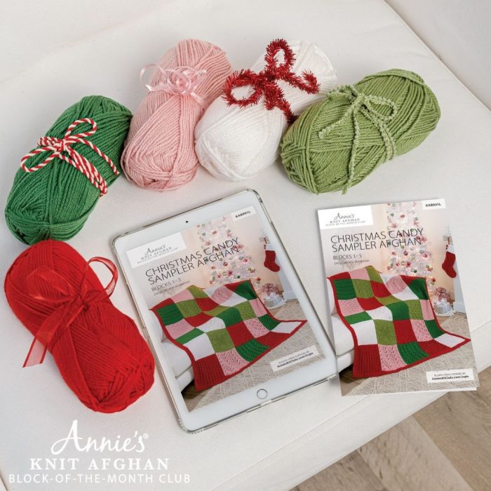Christmas Candy Knit Sampler Afghan Kit