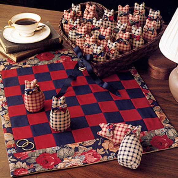 Sew a Cat Checkerboard Game Pattern