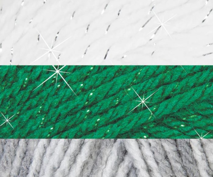 Emerald Sparkle White Silver Yarn