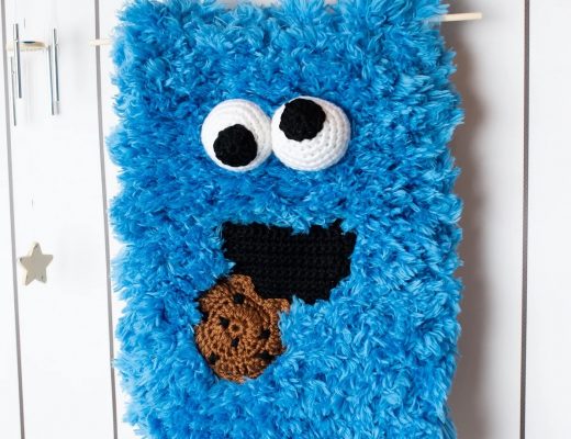 Crochet Cookie Monster Wall Hanging
