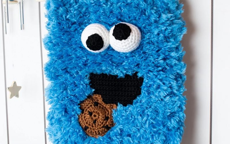 Crochet Cookie Monster Wall Hanging