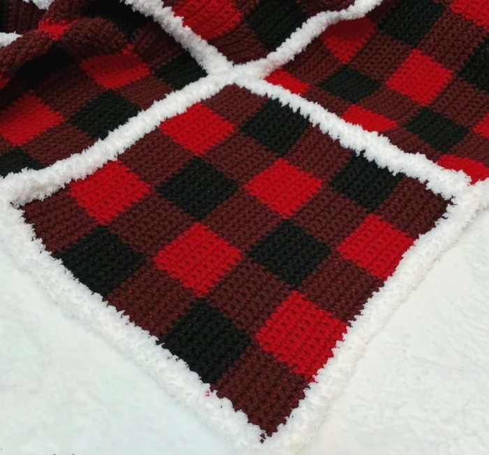 Buffalo Check Plaid Blanket Crochet Pattern