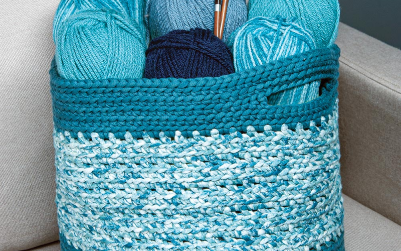 Crochet the Welcome Home Storage Basket in a Variety of Colors with this kit