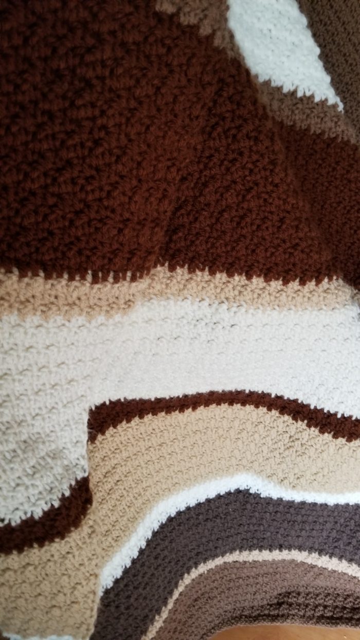 Crochet Easy Blanket Pattern in Brown