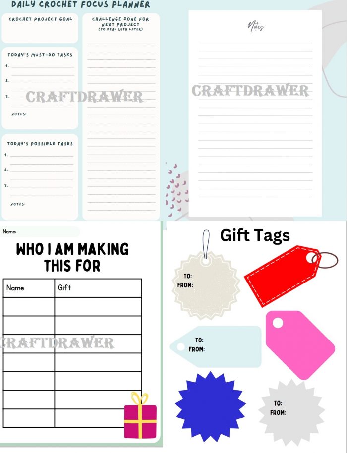 Daily Focus Crochet Planner Download Printable