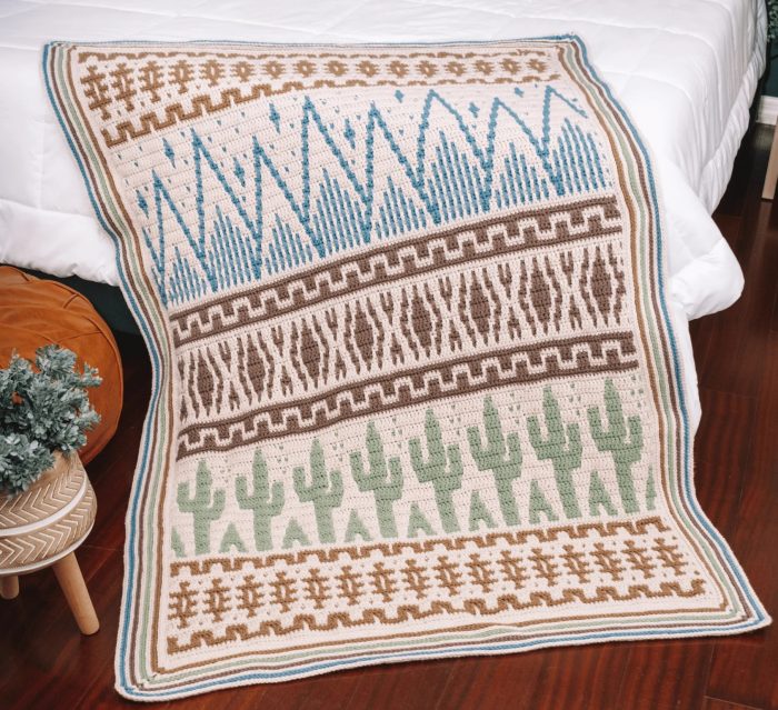 Desert Cactus Mosaic Blanket Crochet Kit