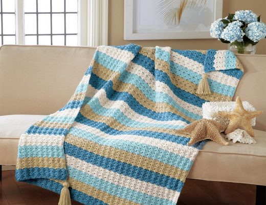 Crochet Seashore Throw Pattern Kit