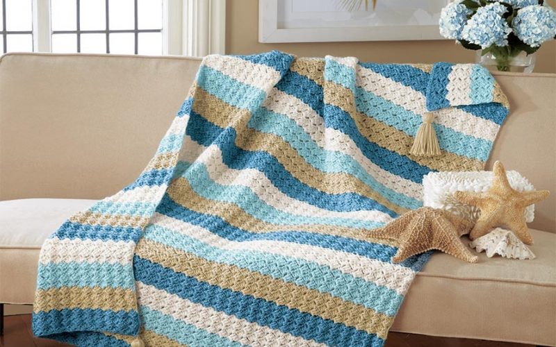 Crochet Seashore Throw Pattern Kit