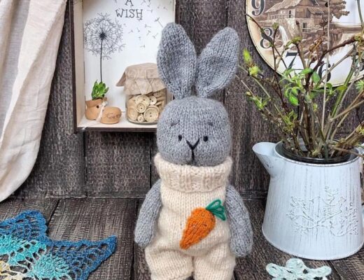 Carrot Patch Knit Bunny Knitting Kit