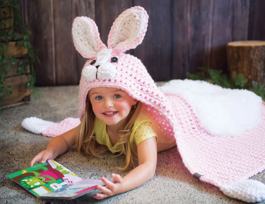 Hooded Rabbit Crochet Blanket Kit