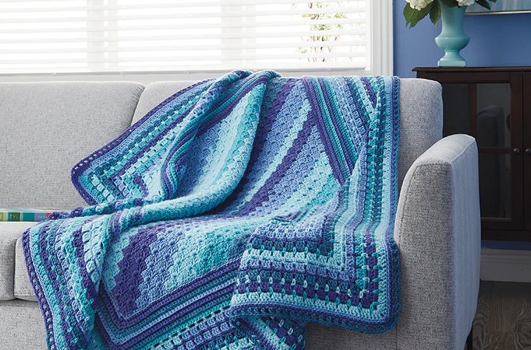 Blue Love Crochet Afghan Pattern Kit