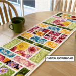 Picture Windows Quilted Table Runner Pattern - Tulip Square Pattern