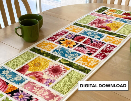 Picture Windows Quilted Table Runner Pattern - Tulip Square Pattern