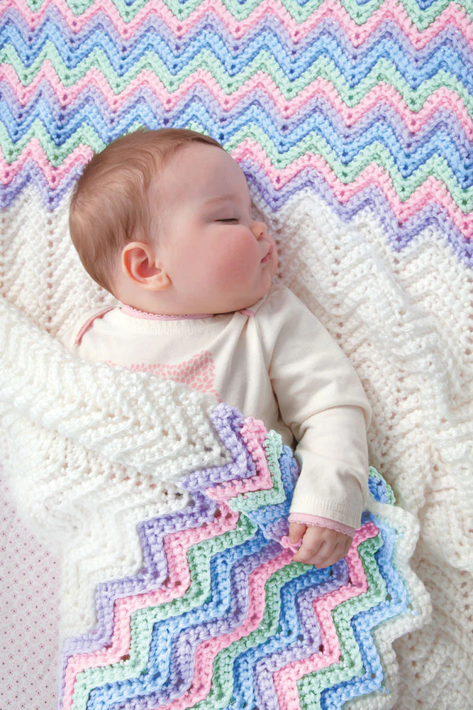 Ripples in Rainbow Crochet Baby Afghan Kit