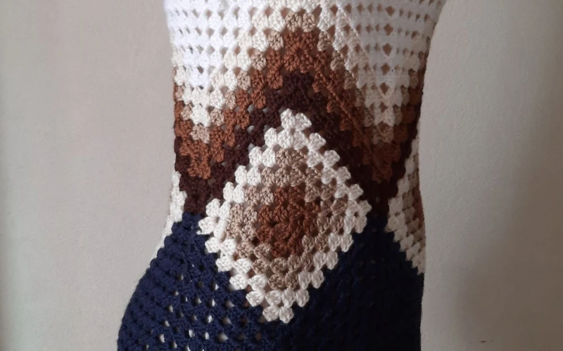 Granny Square Crochet Dress Pattern