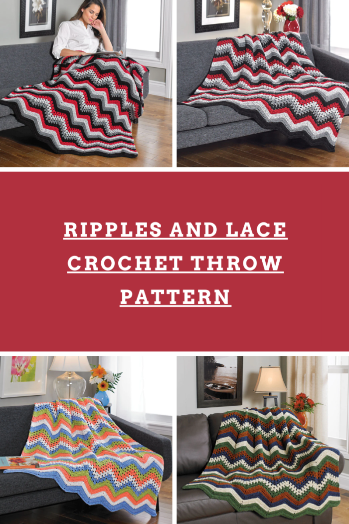 Ripples and Lace Crochet Throw Pattern