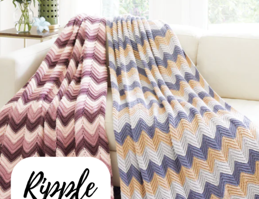 Crochet or Knit Ripple Afghan Pattern Kit