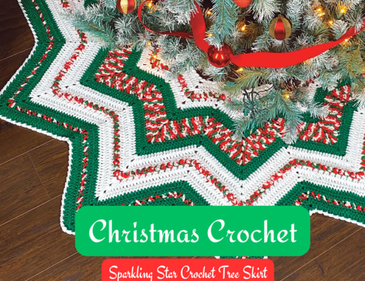 Christmas Crochet Sparkling Star Crochet Tree Skirt Pattern Kit