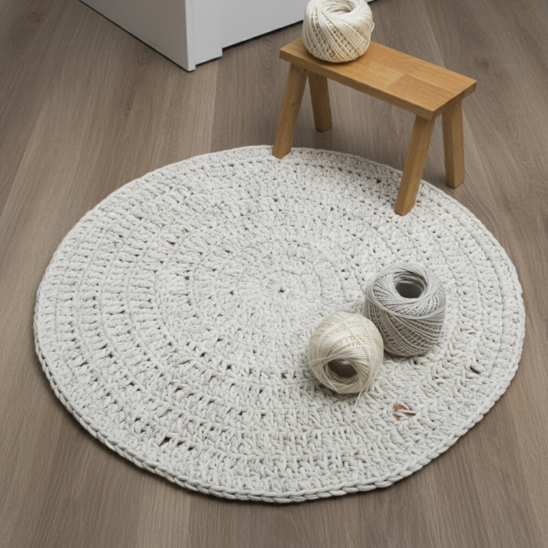 Learn How to Crochet a Traditional Round Rug Free Pattern • Craftdrawer