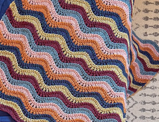 Ripple Scrap Yarn Crochet Blanket Pattern