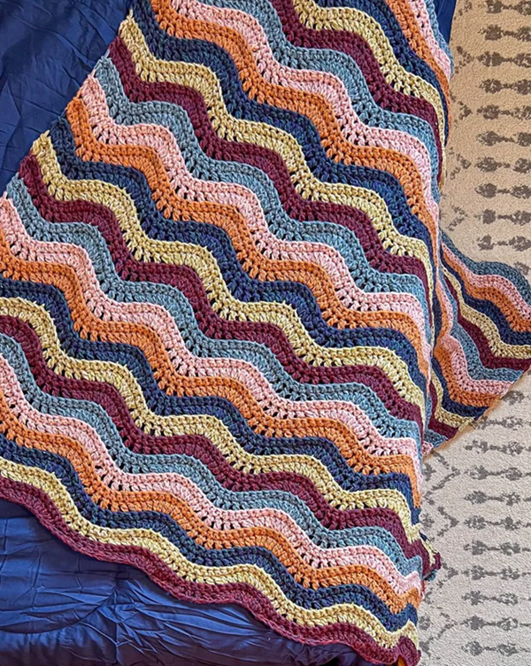Easy Wave Crochet Ripple Blanket Pattern or Crochet Kit • Craftdrawer