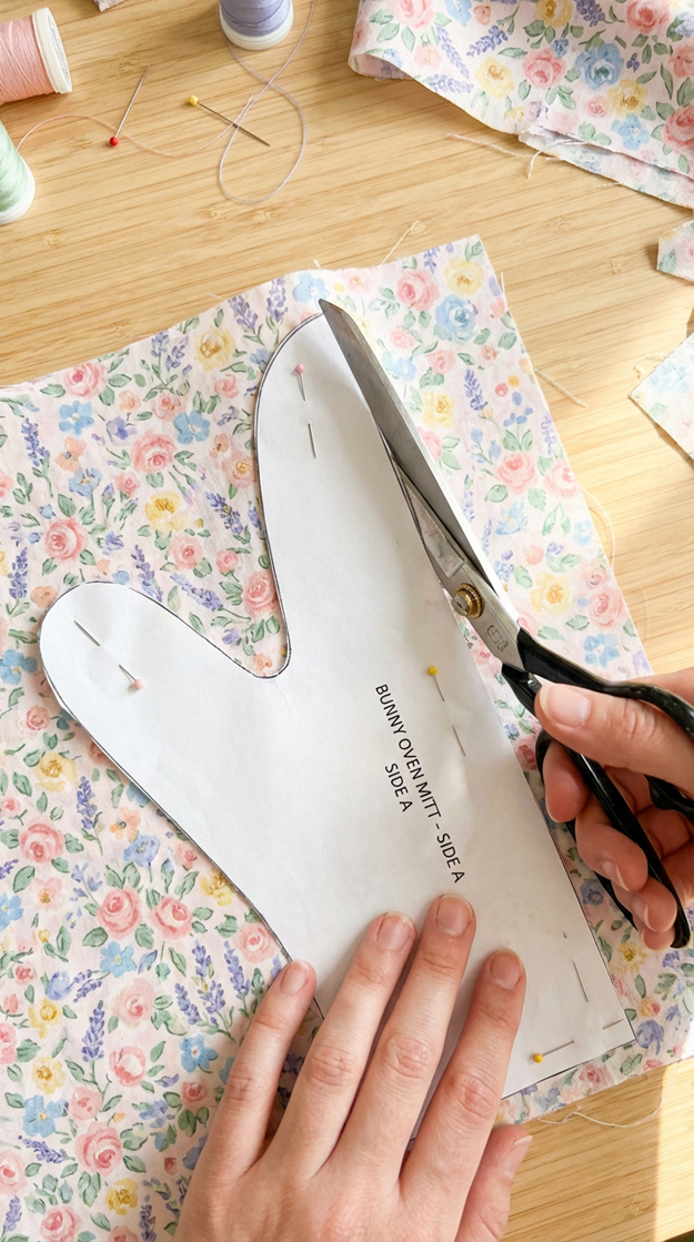 Sewing the Bunny Mitt