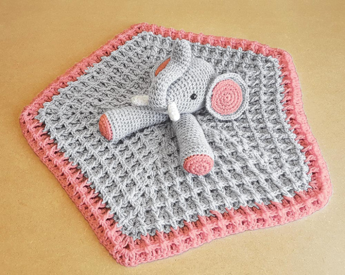 Crochet Elephant Baby Lovey