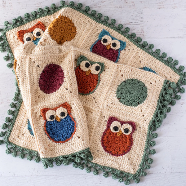 Crochet Hoot Owl Baby Blanket Pattern