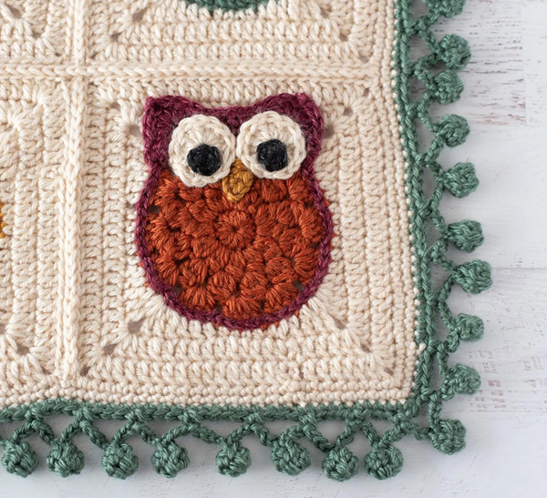 Hoot owl crochet baby blanket pattern