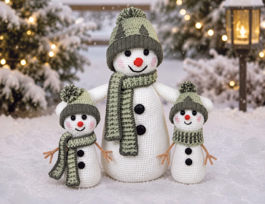 3 Piece Snow Family Crochet Kit