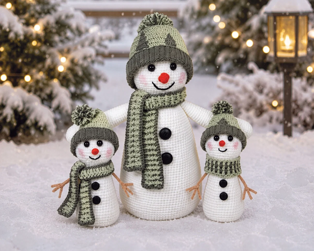 3 Piece Snow Family Crochet Kit
