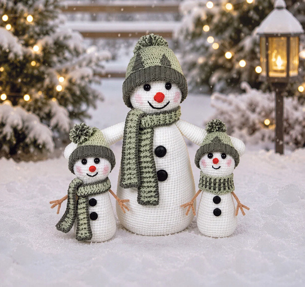 3 Piece Snow Family Crochet Kit